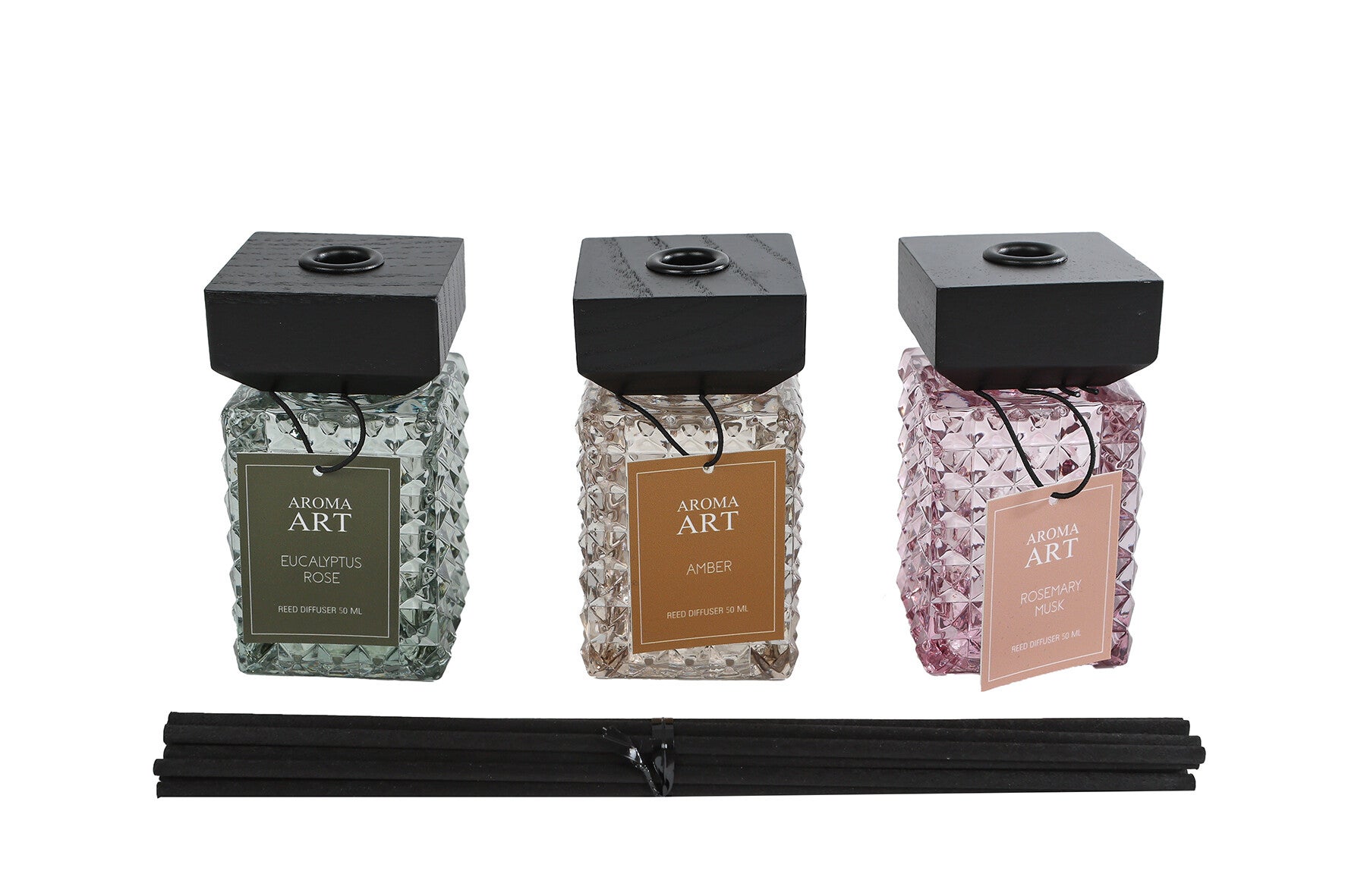 Diffuserset "Aroma Art" s3 color box 3x50 ml glas 23,5x4,6x14cm