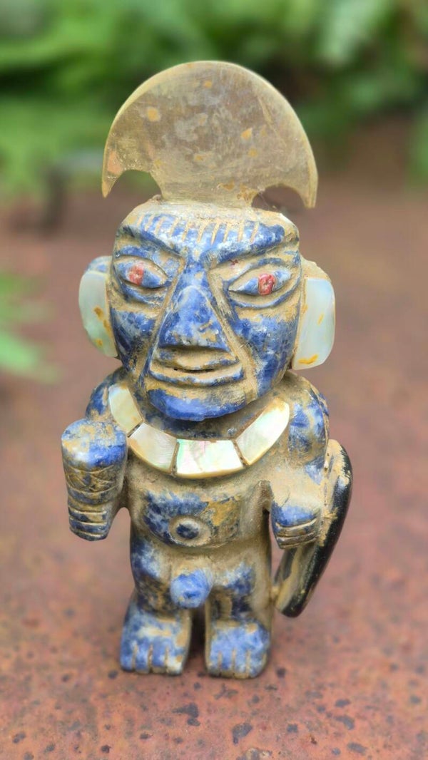 Lapis Lazuli Quecha warrior uit Peru