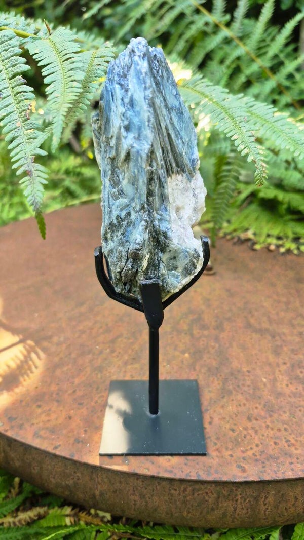 Kyaniet blauw op zwarte standaard