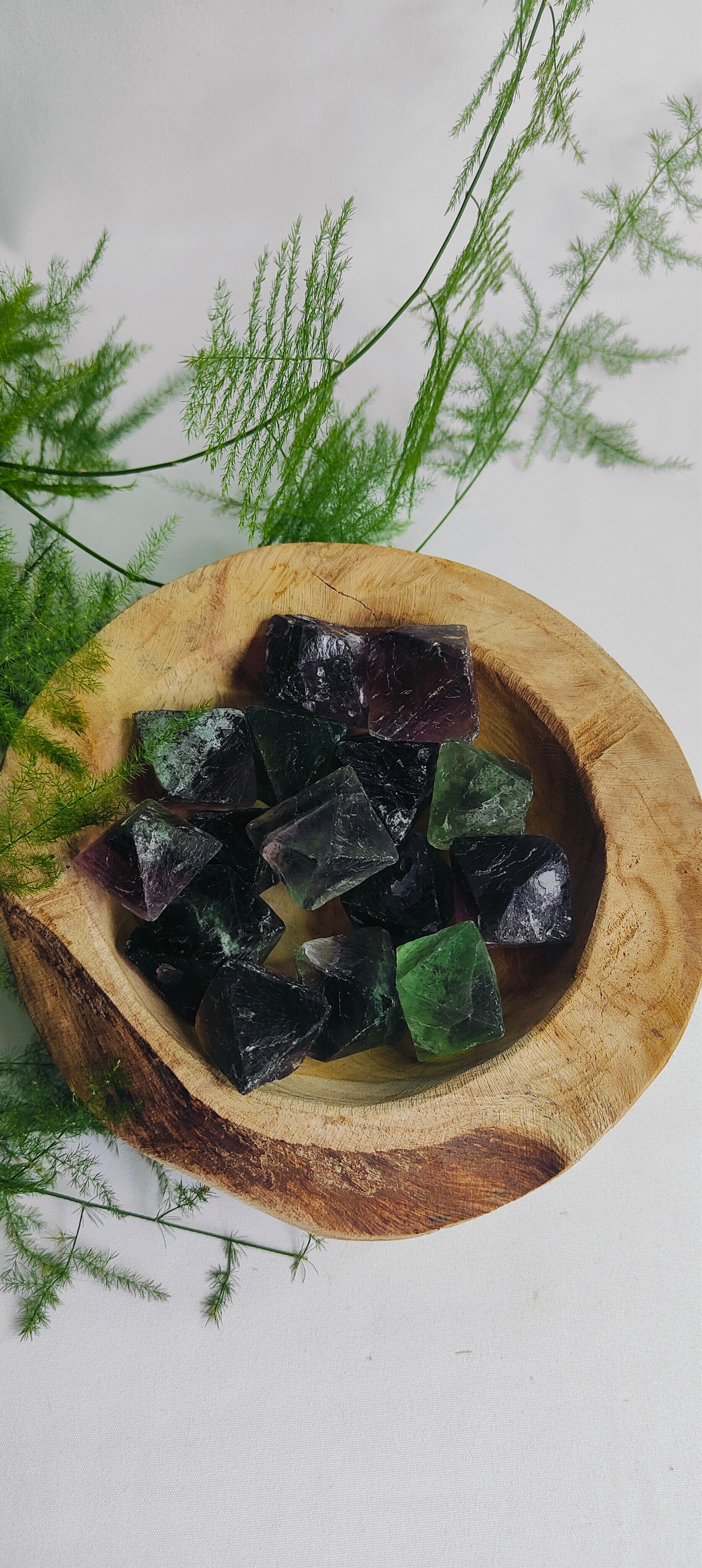 Fluoriet Octaëder handsteen