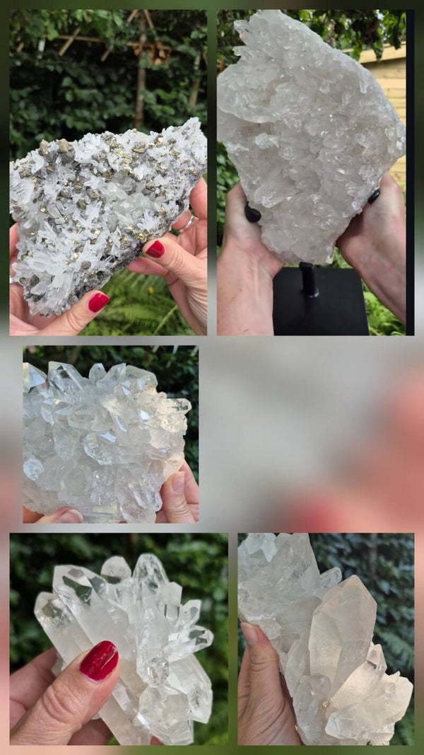 Bestelling van Priscilla Bergkristal, Pyriet met Quartz (5 totaal)