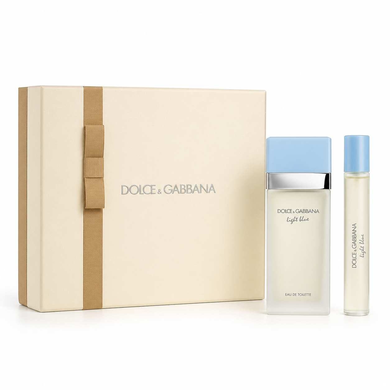 DOLCE&GABBANA LIGHT BLUE (W) EDT  SET 2PC 3.8 oz EDT Y 0.33 oz (LI FREE)