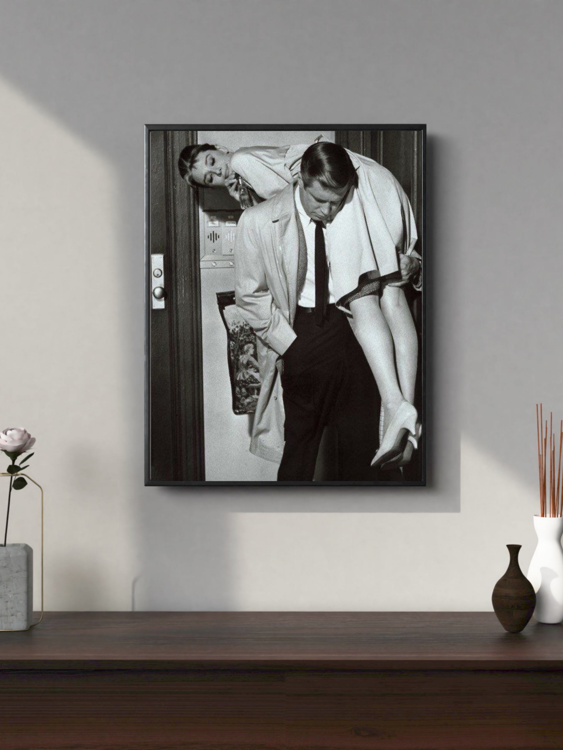 Vintage Editorial Couple — Framed Wall Art