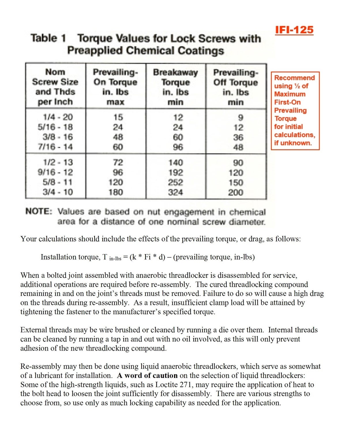 Anaerobic Threadlocker Applications