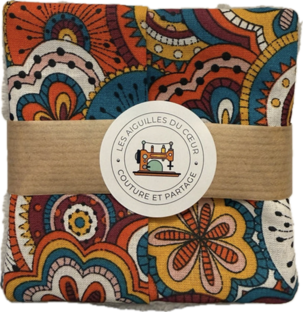 Lingettes lavables en coton Oeko Tex et éponge bambou