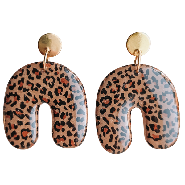 Oorbellen panterprint boogje