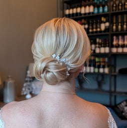 Low bridal bun