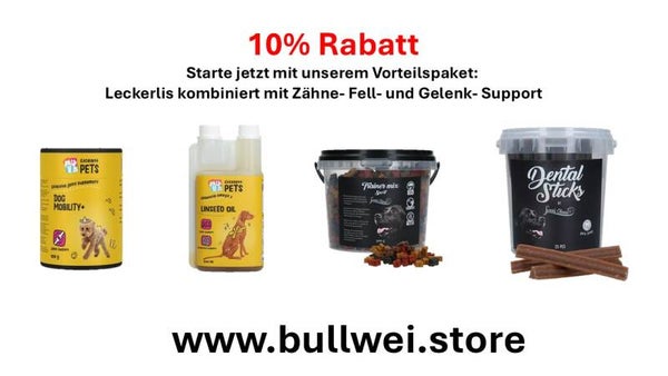 Starte jetzt mit unserem Vorteilspaket: Leckerlis kombiniert mit Zähne- Fell- und Gelenk- Support