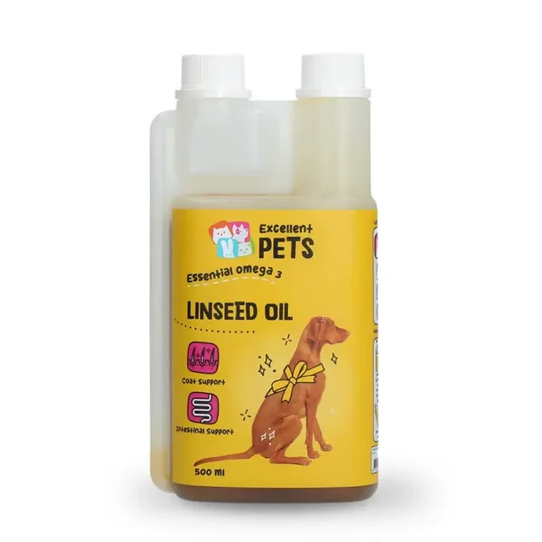 Excellent Pets Leinsamenöl- Linseed Oil 500 ml- kaltgepresst- Omega-3-Fettsäuren