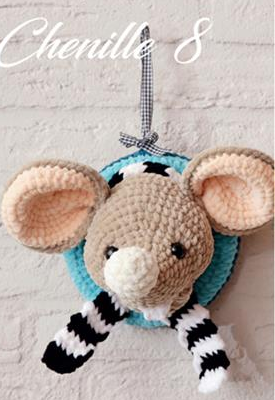 mariannesbreihaakboetiek, wandhanger, haken, muismetsjaal, superzacht, chenillegaren