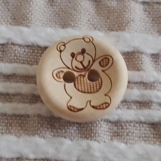 Knoop afbeelding beer gelaserd 15 mm