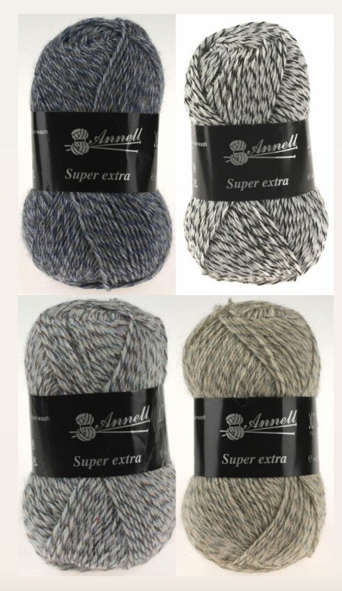 Annell Super Extra gemeleerd, sokkenwol voor naalden 2,5-3mm