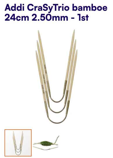 Addi Crazy Trio 2.5 mm 24 cm bamboo
