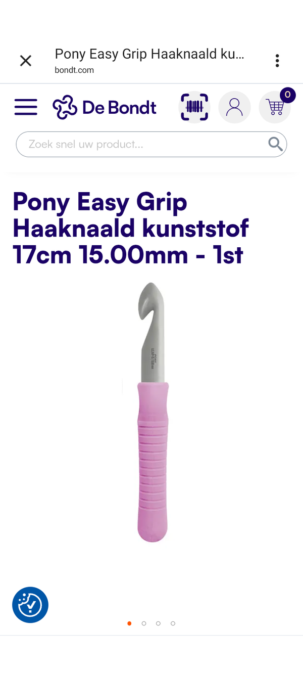 Pony haaknaald 15 mm