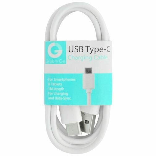 Grab 'n Go Datakabel USB-C 1 Meter White