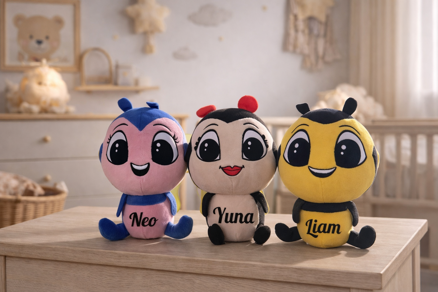 Insecten vriendjes knuffel met naam