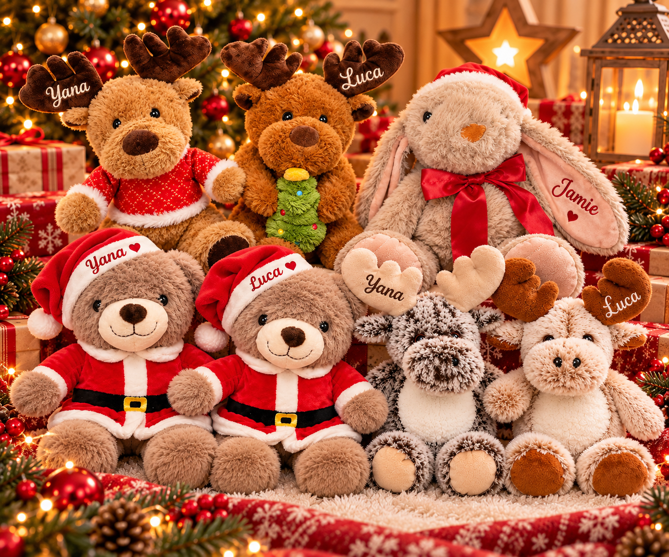 Gepersonaliseerde kerstknuffel met naam