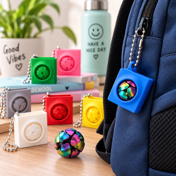 3D Fidget Bal met Sleutelhanger Case – Draai, klik & ontspan!