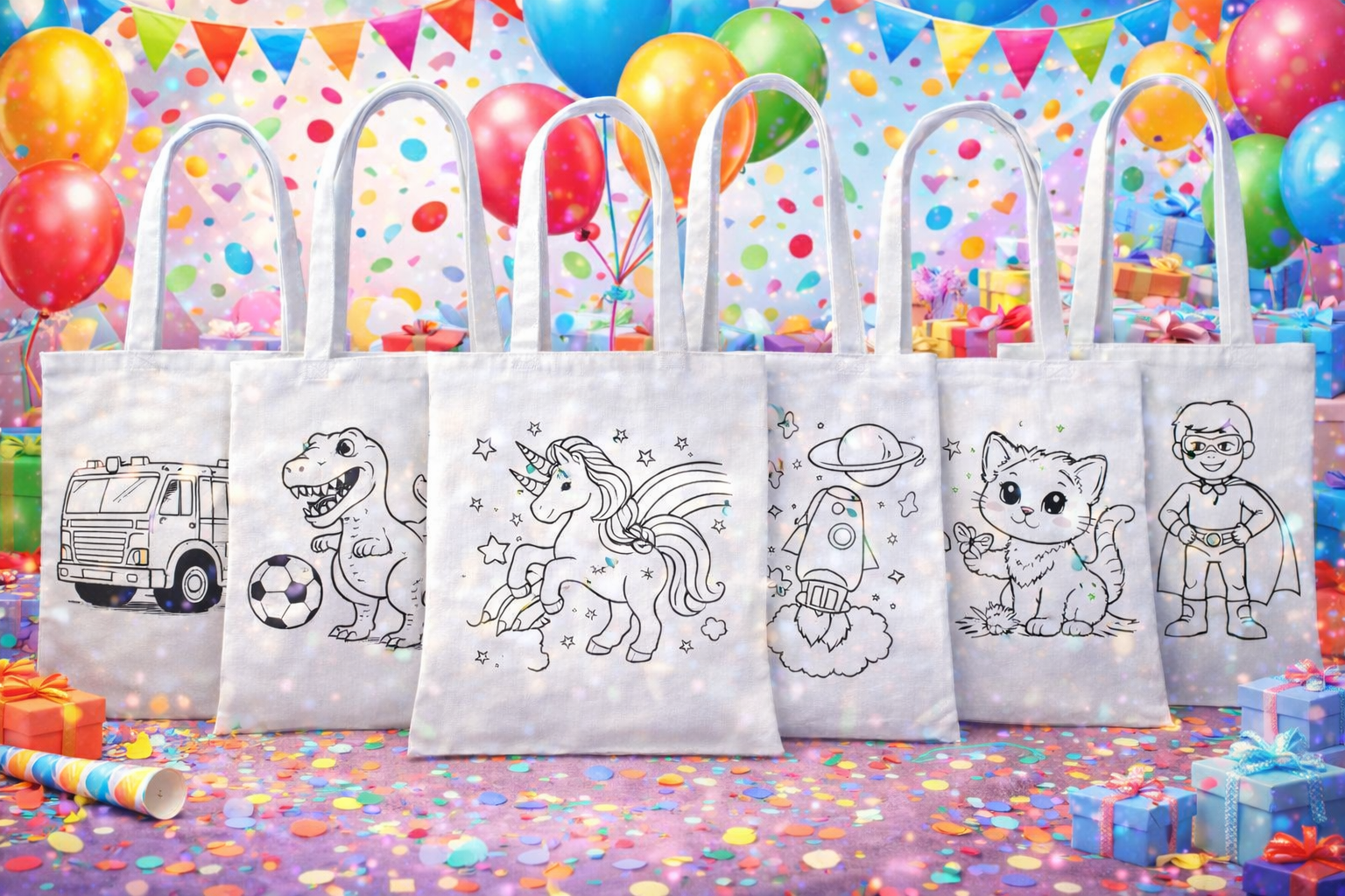 🎨 Gepersonaliseerde Creatieve Tassen voor Kinderfeestjes