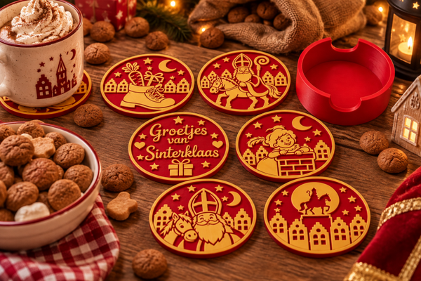 Sinterklaas onderzetters – set van 6