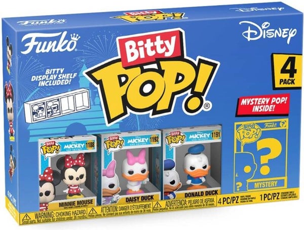 Funko Bitty POP! Disney Classics 4-Pack – Minnie, Daisy, Donald & Mystery (2 cm) 🎀✨