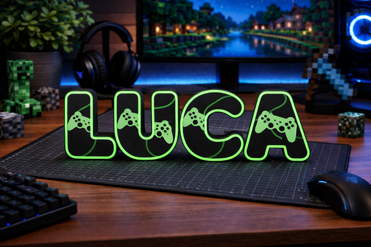 3D Geprinte Gaming Naamdecoratie
