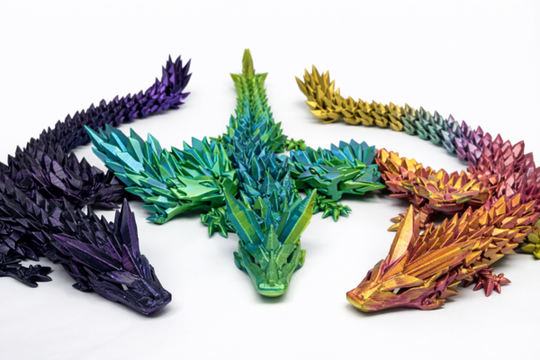 3D Kristal Draak met vleugels – kleurrijke eyecatcher