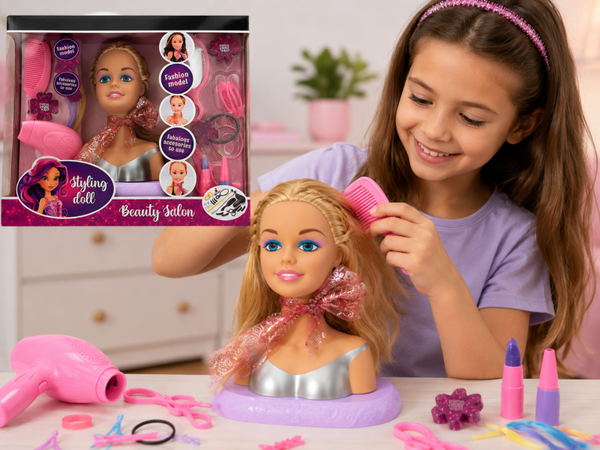 Beauty Salon Styling Doll – Kaphoofd met Accessoires