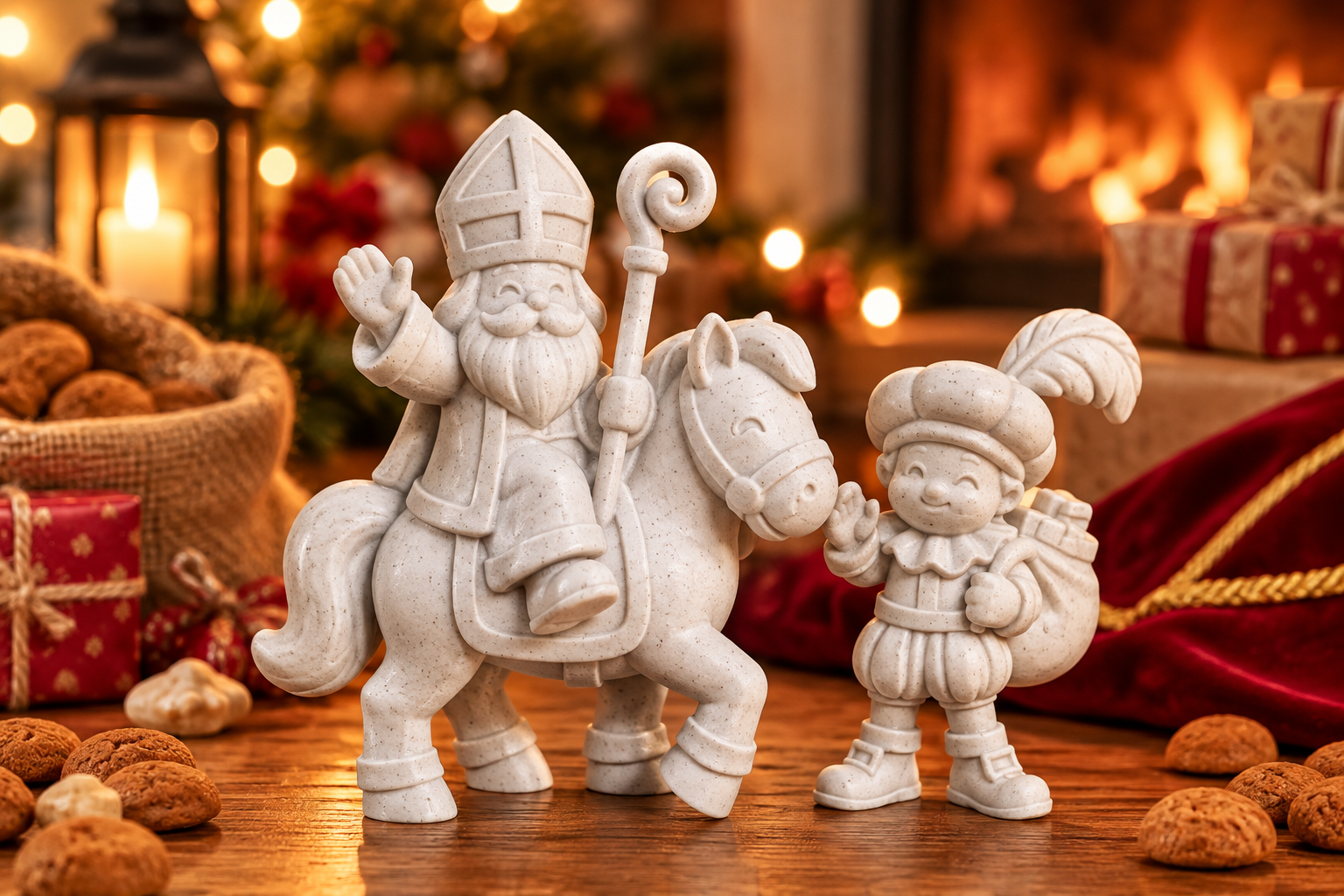 Sinterklaas met Piet op paard – Sinterklaasdecoratie