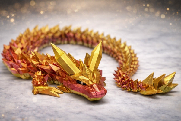 3D Kristal Draak – kleurrijke eyecatcher