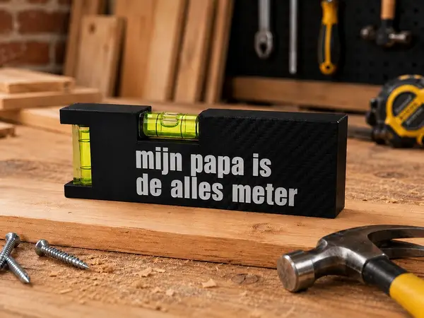 Gepersonaliseerde waterpas – het perfecte cadeau voor papa of opa
