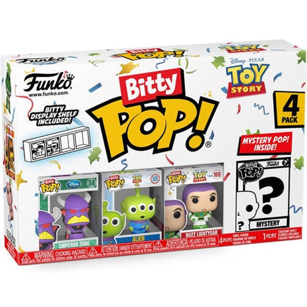 Funko Bitty Pop! Toy Story 4-Pack – Buzz Lightyear, Alien, Emperor Zurg & Mystery