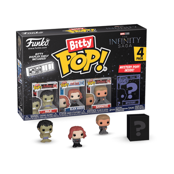 Funko Bitty Pop! Marvel The Infinity Saga 4-Pack – Hulk, Black Widow, Hawkeye & Mystery