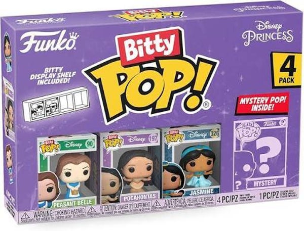 Funko Bitty Pop! Disney Princess 4-Pack – Peasant Belle, Pocahontas, Jasmine & Mystery