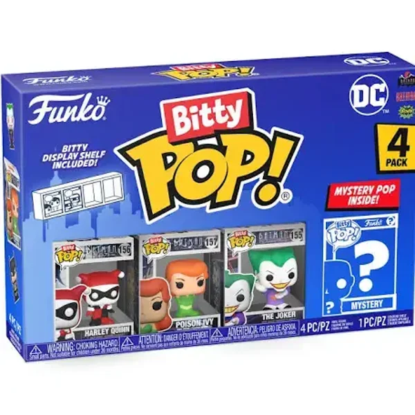 Funko Bitty Pop! DC Batman 4-Pack – Harley Quinn, Poison Ivy, The Joker & Mystery