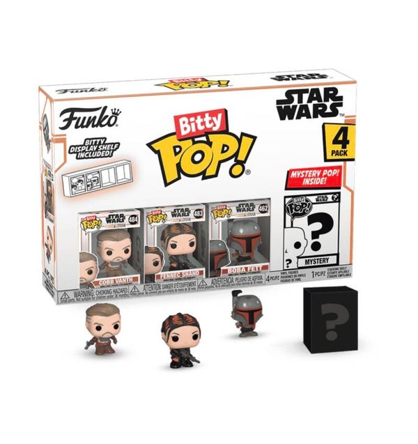Funko Bitty Pop! Star Wars The Mandalorian 4-Pack – Cobb Vanth, Fennec Shand, Boba Fett & Mystery