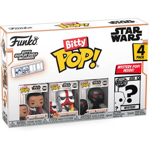 Funko Bitty Pop! Star Wars The Mandalorian 4-Pack – Moff Gideon, Incinerator Stormtrooper, Dark Trooper & Mystery