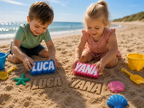 Gepersonaliseerde 3D zandfiguur met naam