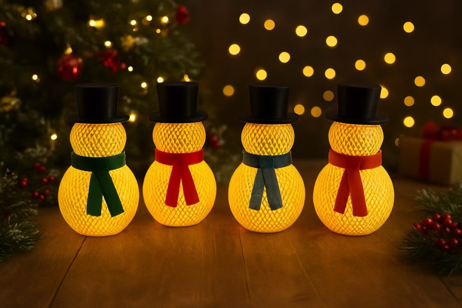 3D Sneeuwpop-lampje – sfeervolle kerstdecoratie