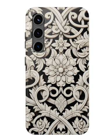 Cream classic floral design SAMSUNG GALAXY 24, IPHONE and More