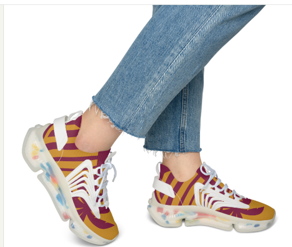 Sun Palm yellow Women's Mesh Sneakers