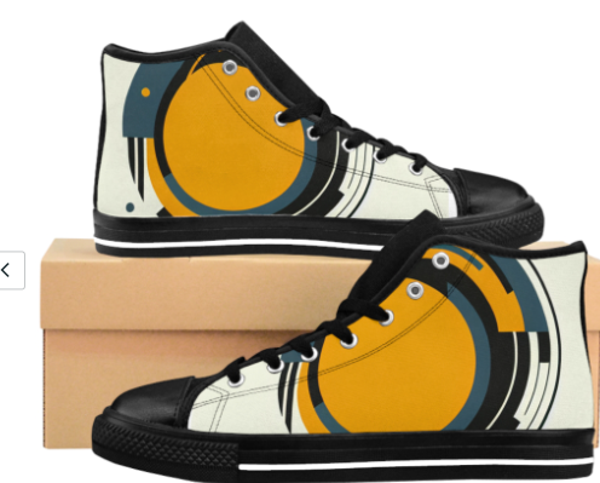 Yellow Green design Men's Classic Sneakers