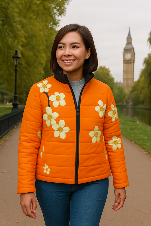 Orange Blossom Women's Puffer Jacket