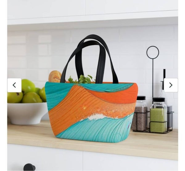 Vivid waves colors lunch bag