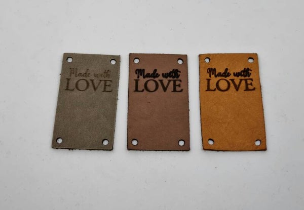 Leren label, made with love, Daphne Brand't