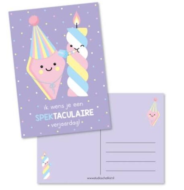Kaart ik wens je een SPEKtaculaire verjaardag, van Studio Schatkist