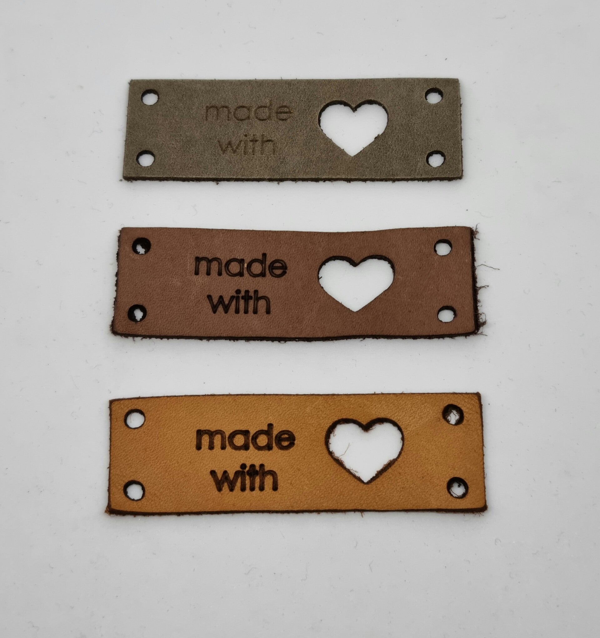 Leren label, made with ♥, Daphne Brand't