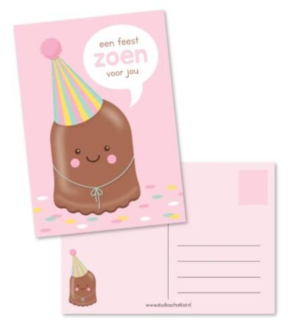 Kaart een feestZOEN voor jou, van Studio Schatkist