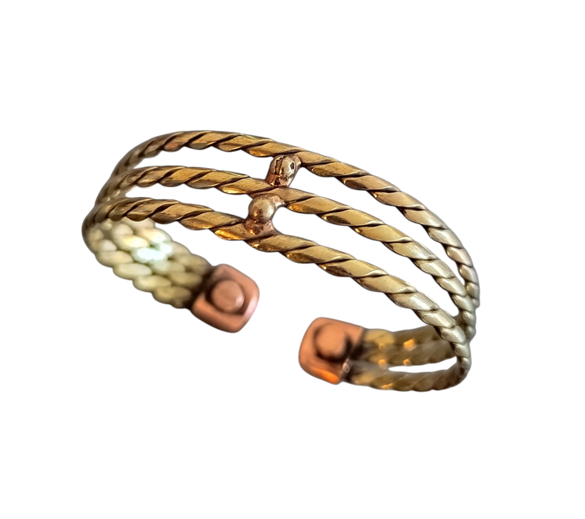 Bracelet Magnétothérapie Anti-inflammatoire Cuivre torsadé Artisanal