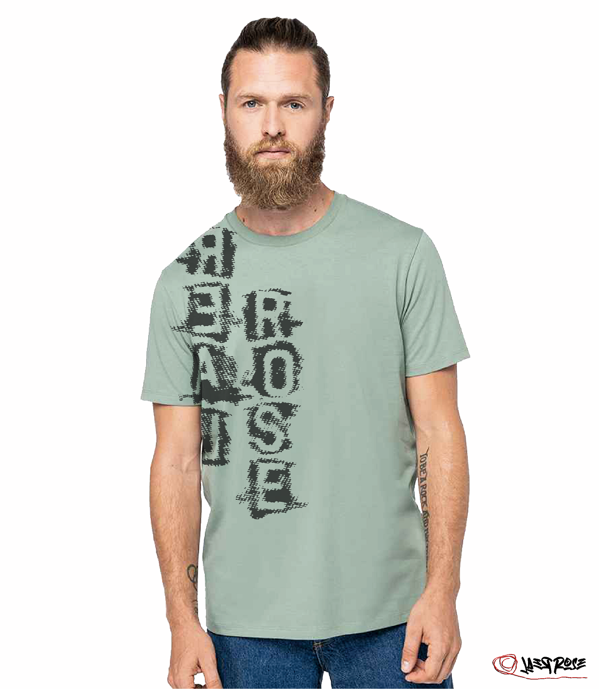 REALROSE TSHIRT GREEN-BLACK